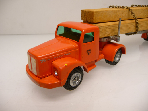 Tekno 449 Scania Vabis 76 Holztransporter orange near mint condition ca 1965