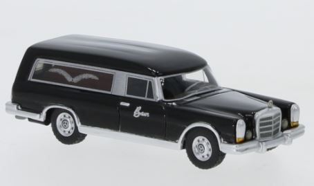 BOS 87016 H0 1:87 Mercedes 600 (W100) Pullmann schwarz Bestattungswagen Hearse 1969
