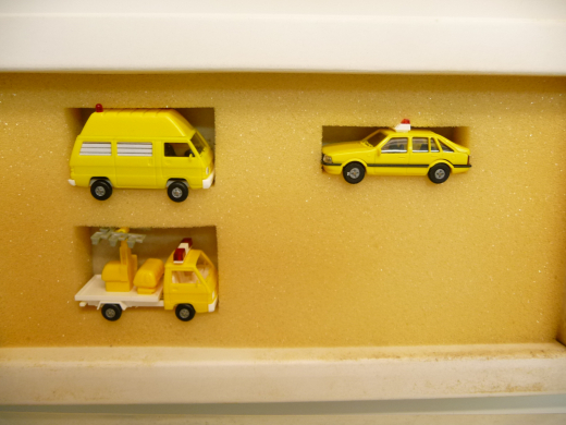 Rietze / Preiser Set H0 1:87 Skandinavische Feuerwehr gelb 3-teilig 90er Jahre