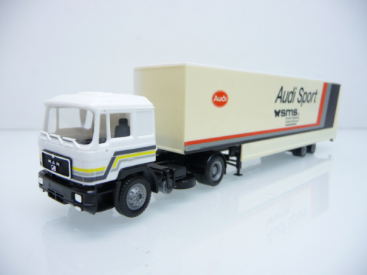 Herpa H0 Audi Renntransporter 1991 sms AG in OVP