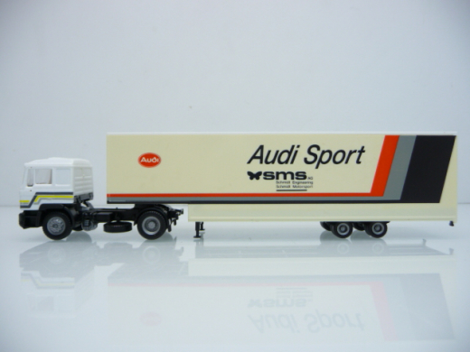 Herpa H0 Audi Renntransporter 1991 sms AG in OVP