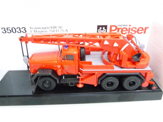 Preiser H0 1:87 35033 Magirus KW 16 Feuerwehr Kranwagen