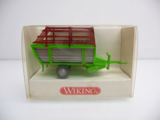 Wiking H0 381 00 13 Heuladewagen in grün mit rotem Gitter Neuwertig in OVP