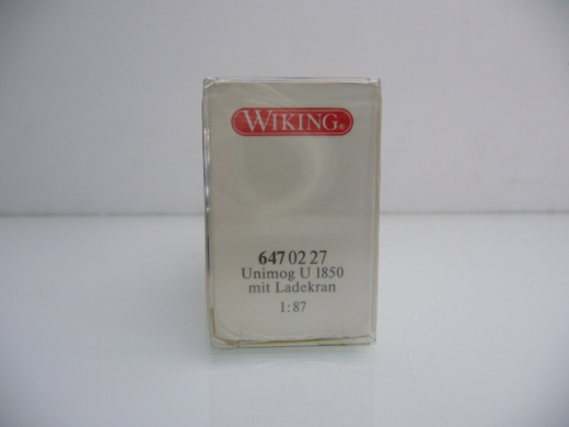 Wiking H0 647 02 27 Unimog U 1850 mit Ladekran in blau Neuwertig in OVP