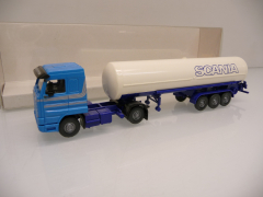 Wiking H0 Scania 143M 500 Streamliner Flüssiggas-SZ  Scania  Werbemodell