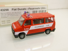 Busch 43298 H0 Fiat Ducato Feuerwehr Ulm 90er Jahre wie Neu in OVP