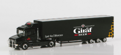 148573 Scania Hauber Jumbokoffer-Sattelzug Giraf-Beer Herpa H0