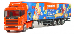 263566 Scania 124 Gardinenplanen-Sattelzug granini Herpa H0