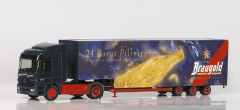 Herpa H0 148207 MB Actros L Jumbokoffer-Sattelzug Braugold